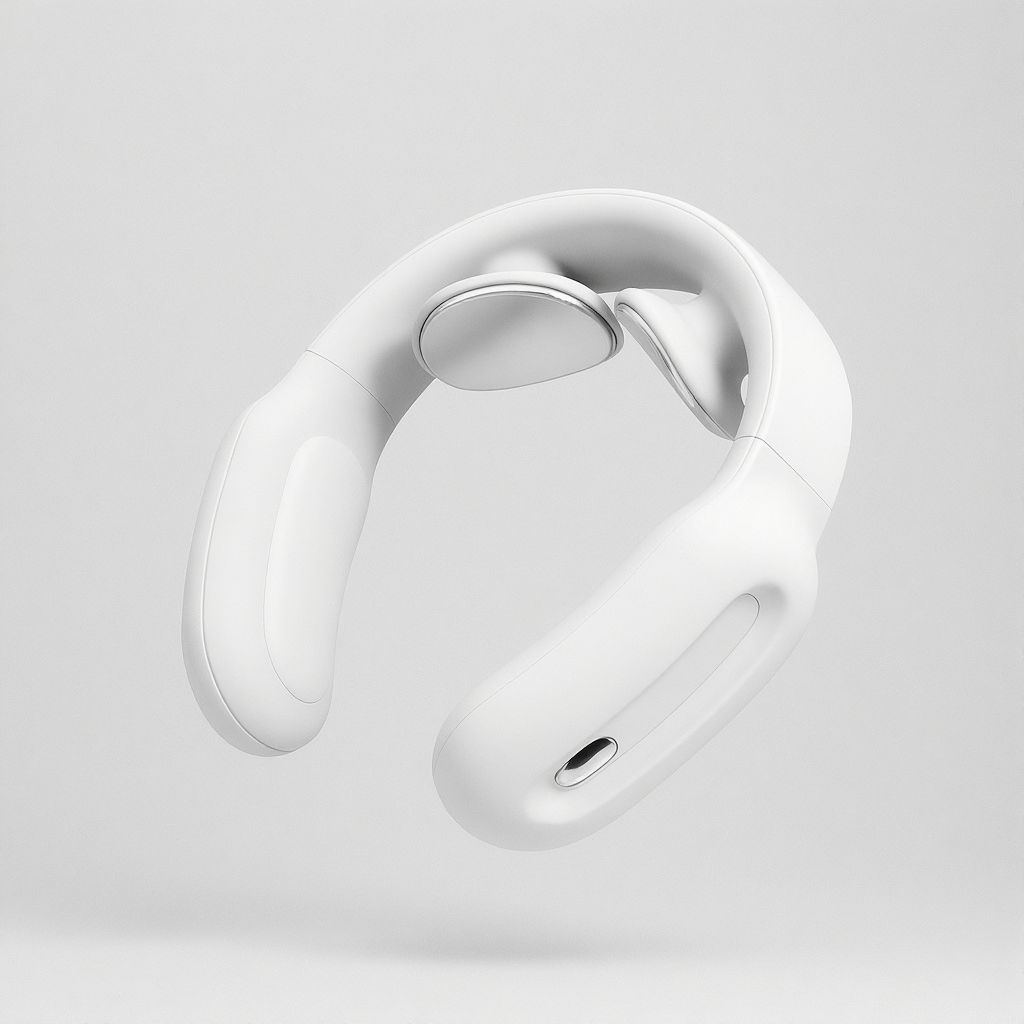 Power Arc Smart heated neck massager treats neck tension, shoulder stiffness, headaches, posture-related pain, and “tech-neck”